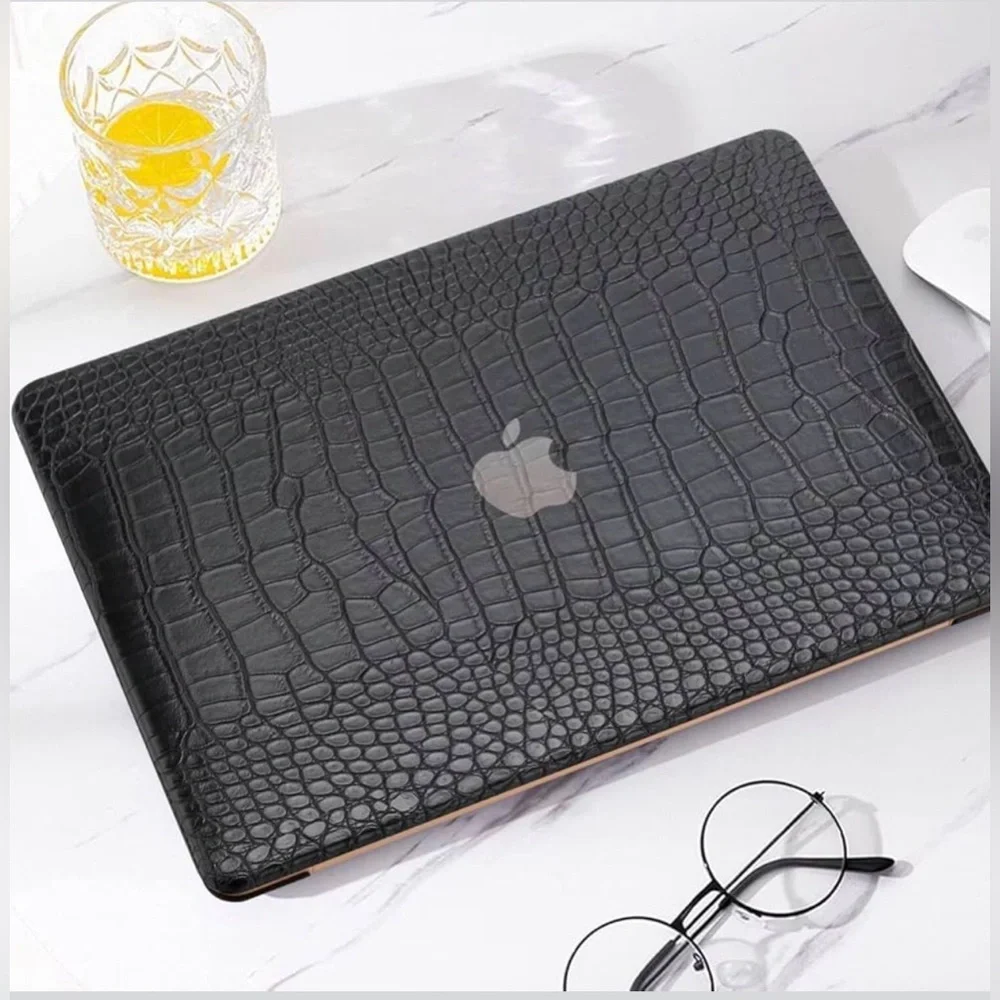Black Crocodile Texture Laptop Case
